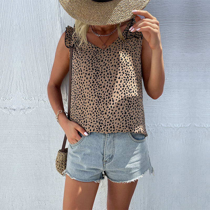 Fashion Sleeveless Leopard Print Suspender Top For Women Image 1