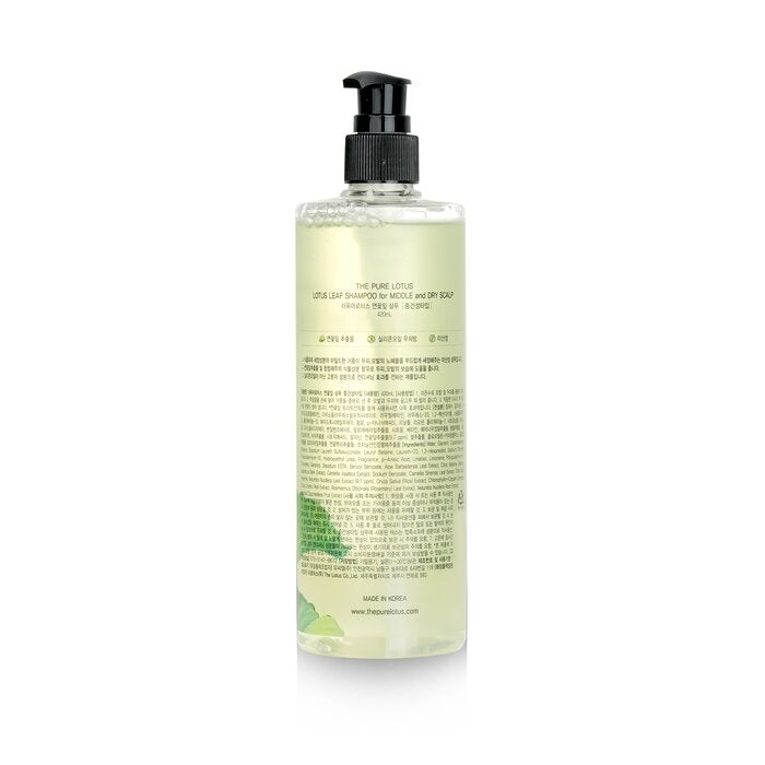 THE PURE LOTUS - Lotus Leaf Shampoo - For Middle and Dry Scalp(420ml) Image 3