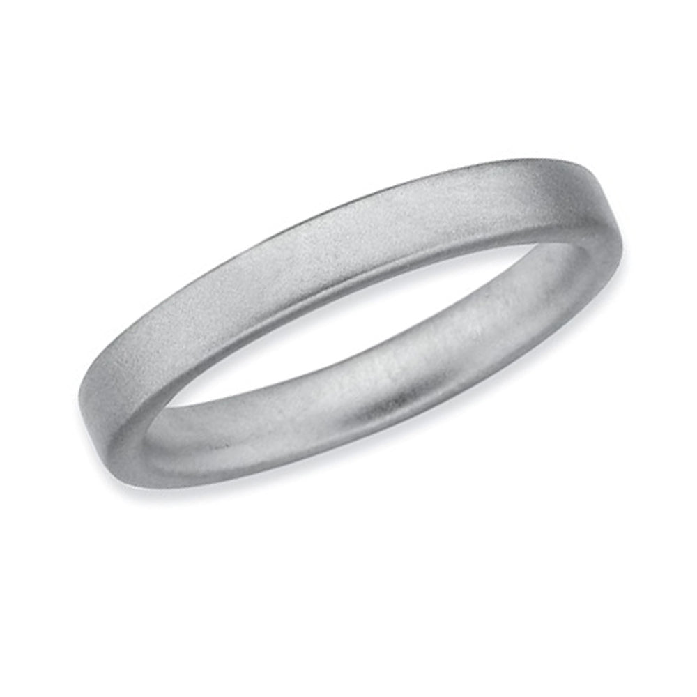 Sterling Silver Stackable Satin Ring Band Image 1