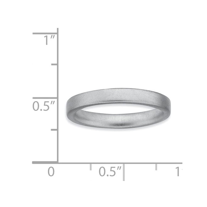 Sterling Silver Stackable Satin Ring Band Image 4