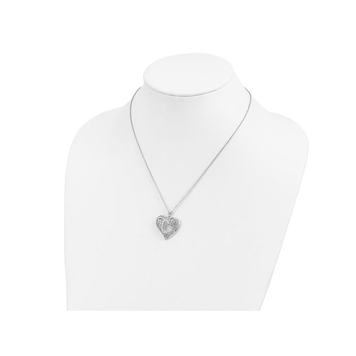 Forever In My Heart Pendant Necklace in Sterling Silver with Synthetic Cubic Zirconia (CZ)s Image 4