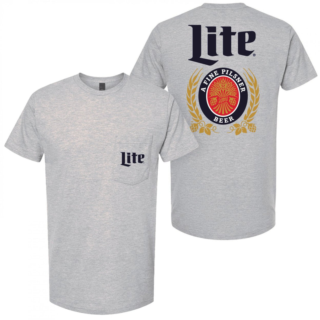 Miller Lite Grey Pocket Tee Shirt Image 1