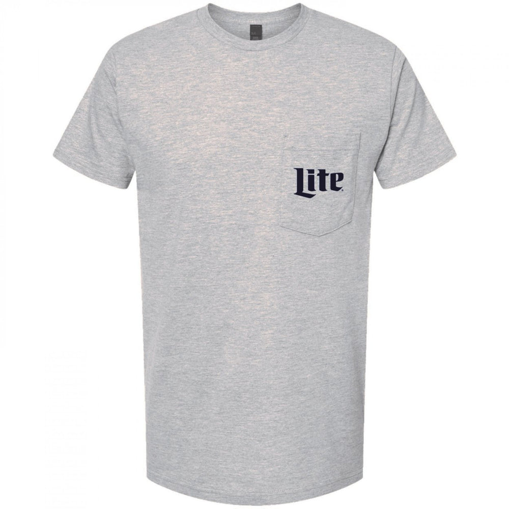 Miller Lite Grey Pocket Tee Shirt Image 2