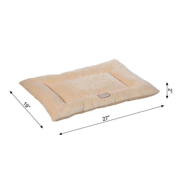 Armarkat M01CMH-M Medium Dog Bed Mat Beige 27x19 Soft Velvet Poly Fill Image 4