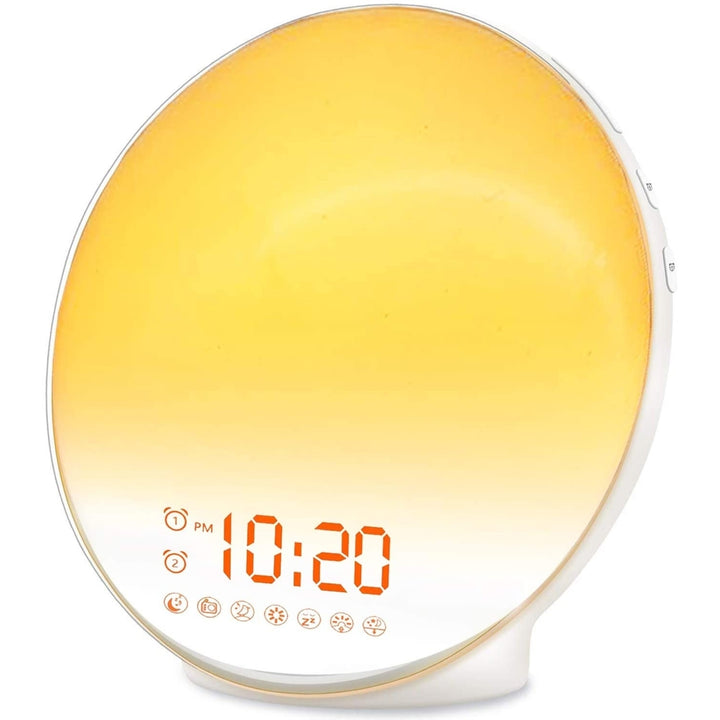 Wake Up Light Sunrise Alarm Clock with Sunrise Simulation Dual Alarms FM Radio Snooze Nightlight Daylight 7 Colors 7 Image 3