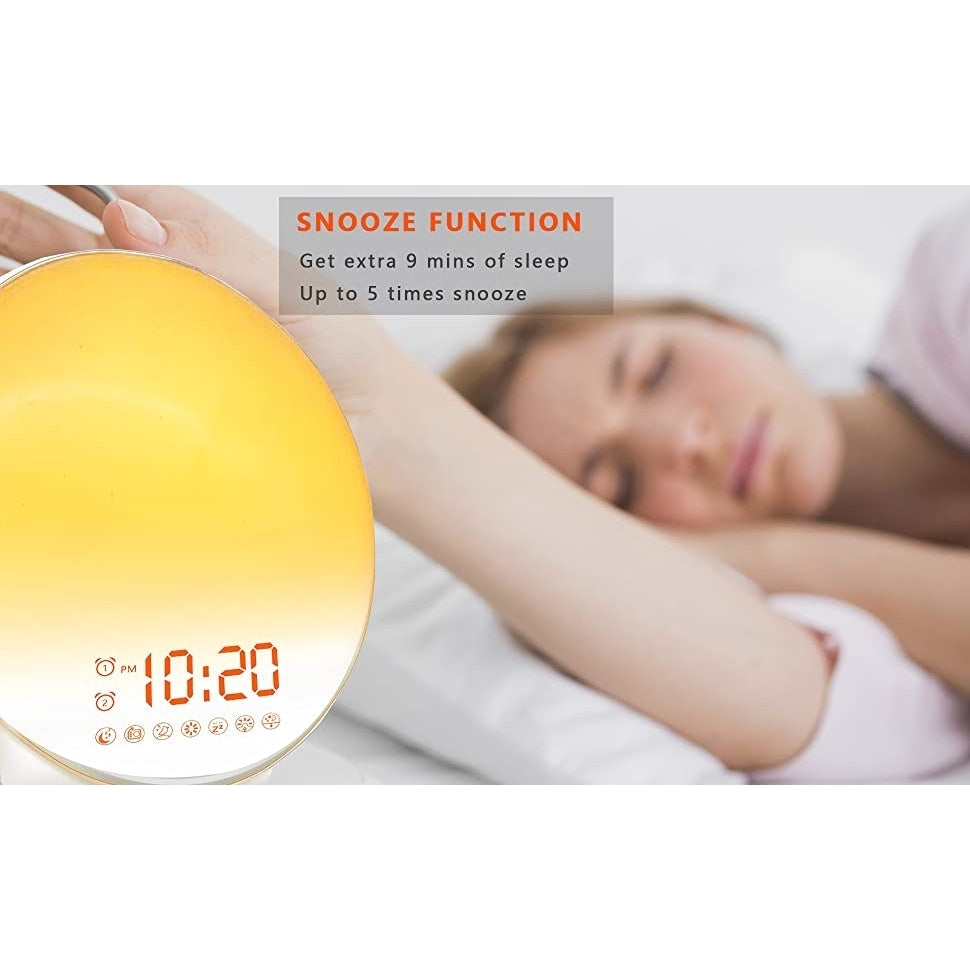 Wake Up Light Sunrise Alarm Clock with Sunrise Simulation Dual Alarms FM Radio Snooze Nightlight Daylight 7 Colors 7 Image 7