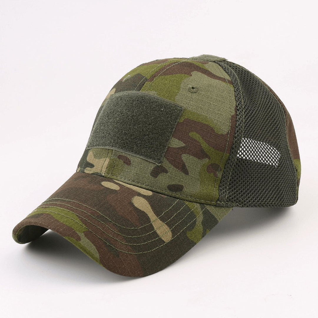 Tactical Patch Hat Adjustable Strap Unisex Breathable Cotton Polyester Mesh Image 1