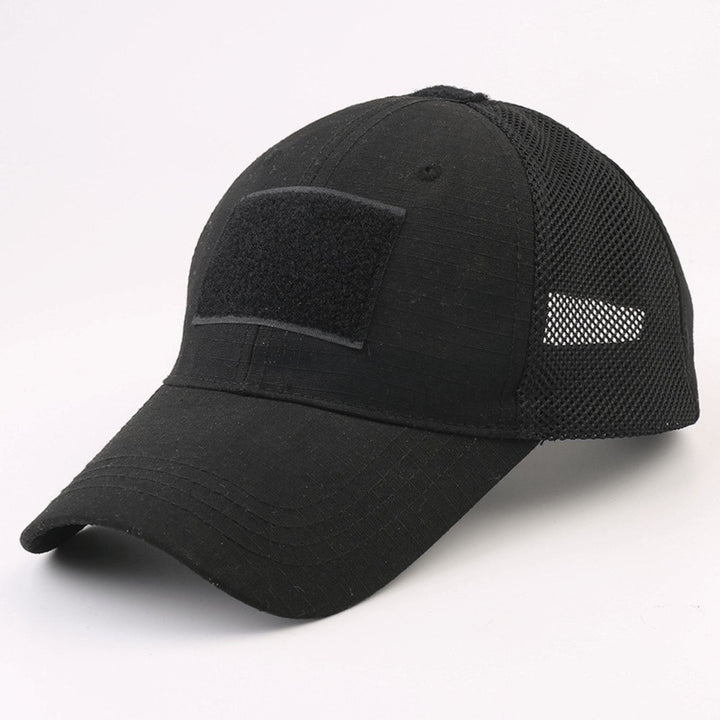 Tactical Patch Hat Adjustable Strap Unisex Breathable Cotton Polyester Mesh Image 1