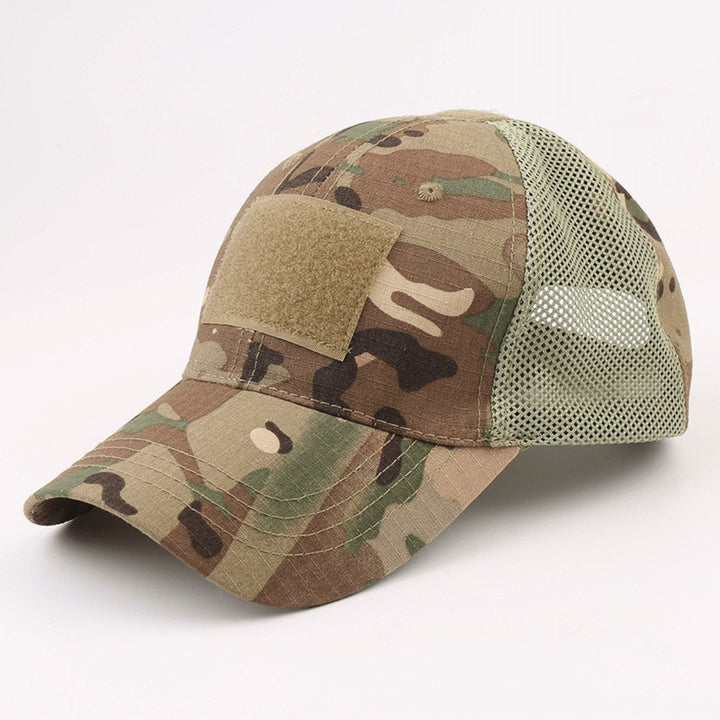 Tactical Patch Hat Adjustable Strap Unisex Breathable Cotton Polyester Mesh Image 1