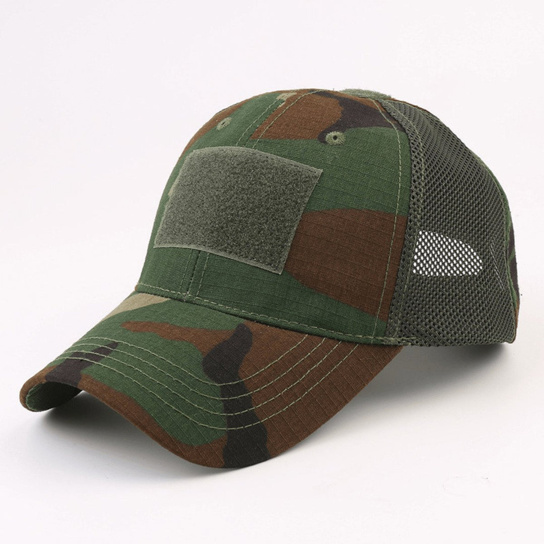 Tactical Patch Hat Adjustable Strap Unisex Breathable Cotton Polyester Mesh Image 1