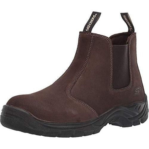 SKECHERS WORK Mens Tapter Steel Toe Chelsea Work Boot Brown - 77537-BRS BROWN Image 1