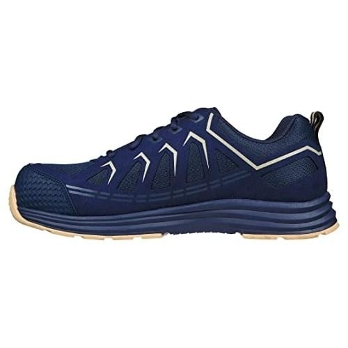 SKECHERS WORK Mens Malad II Composite Toe Athletic Work Shoe Navy/Tan - 200127-NVTN NAVY/TAN Image 4