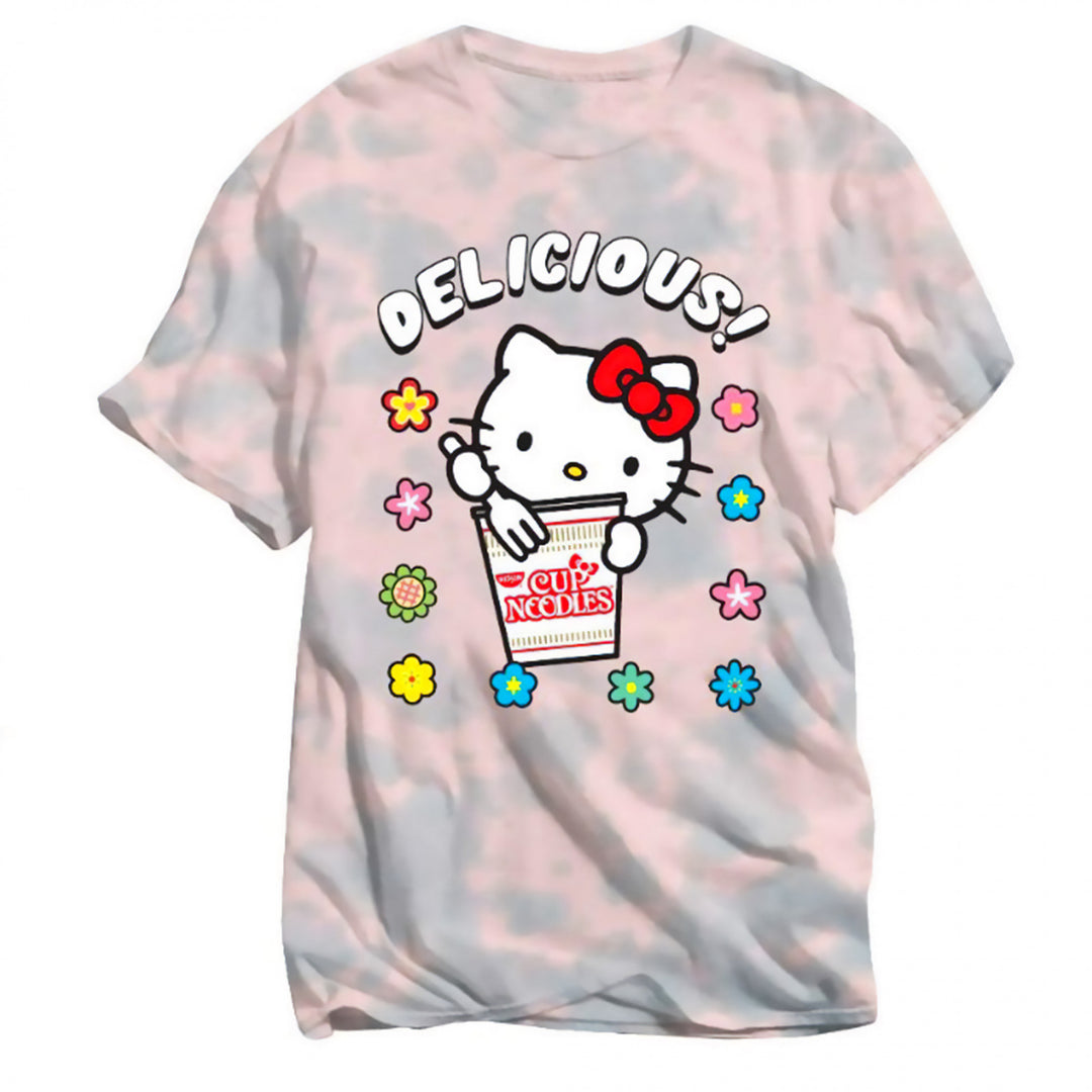 Hello Kitty X Cup Noodles Tie-Dye T-Shirt Image 1