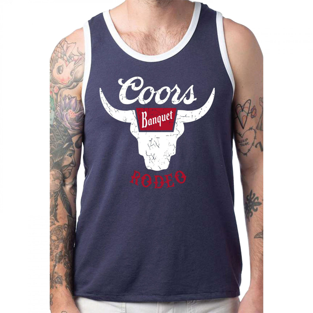 Coors Banquet Rodeo Navy Colorway Ringer Tank Top Image 2