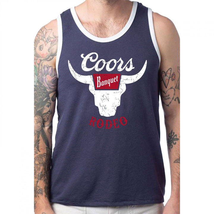 Coors Banquet Rodeo Navy Colorway Ringer Tank Top Image 2