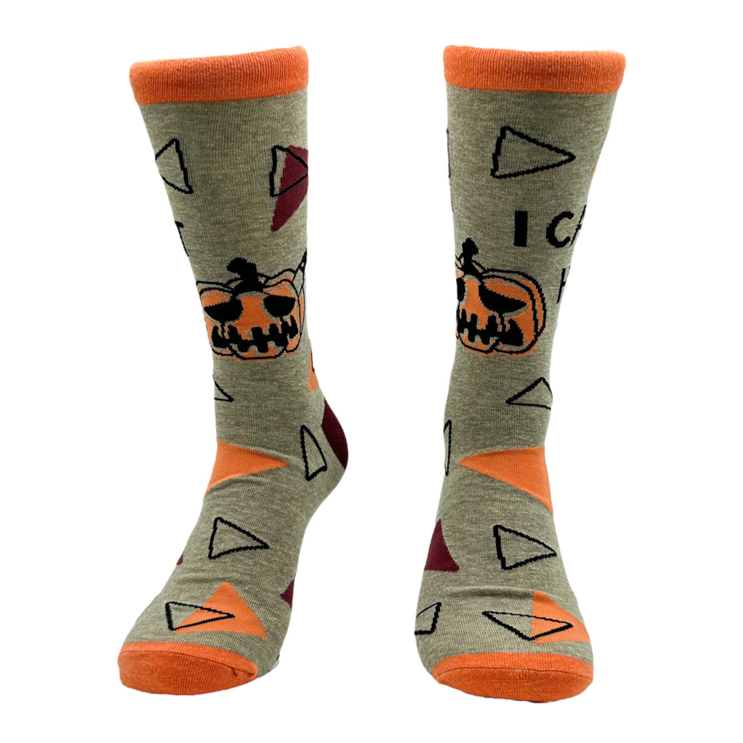 Womens I Cant Hear You Socks Funny Cut Halloween Pumpkin Joke Footwear Image 4