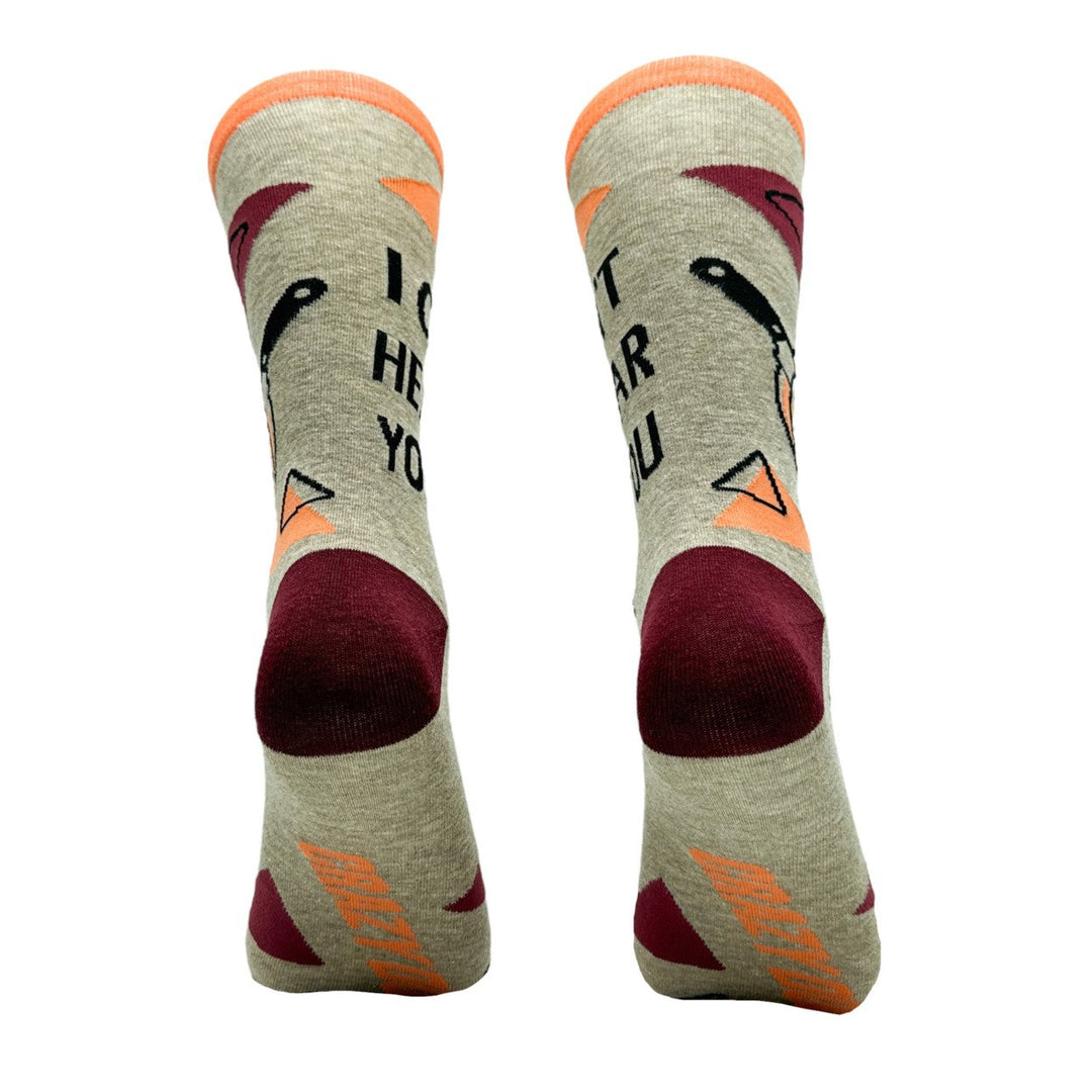 Womens I Cant Hear You Socks Funny Cut Halloween Pumpkin Joke Footwear Image 6