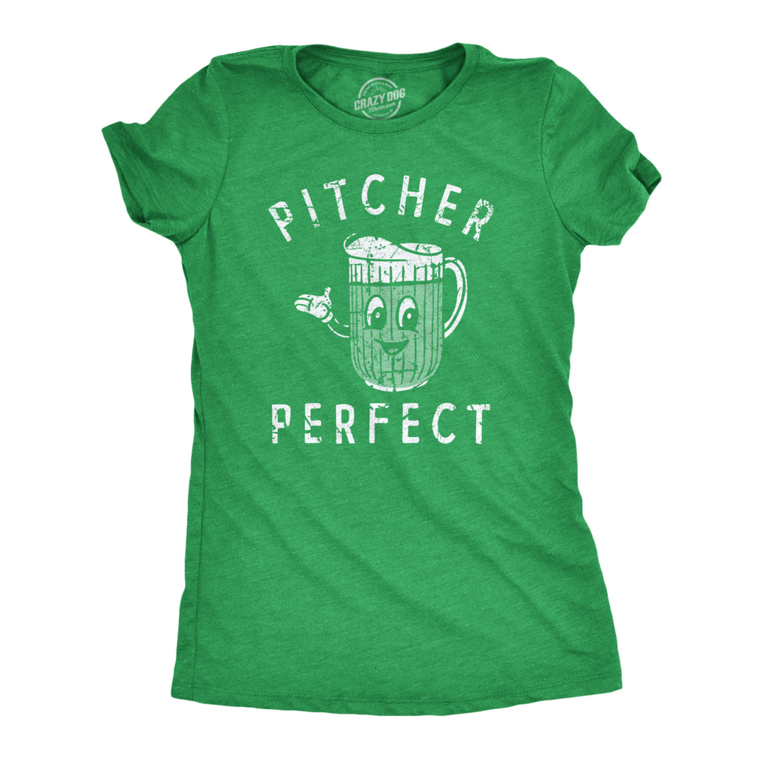 Womens Pitcher Perfect T Shirt Funny Beer Drinking Lovers Jug Tee For Ladies Image 1