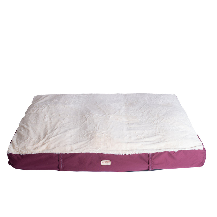 Armarkat Model M02 Extra Large Pet Bed Mat with Poly Fill Cushion in Burgundy and Ivory Image 1