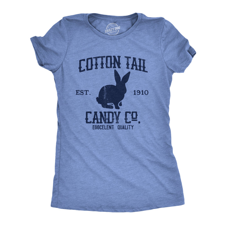 Womens Cotton Tail Candy Co T Shirt Funny Easter Sunday Chocolate Bunny Rabbit Tee For Ladies Image 1