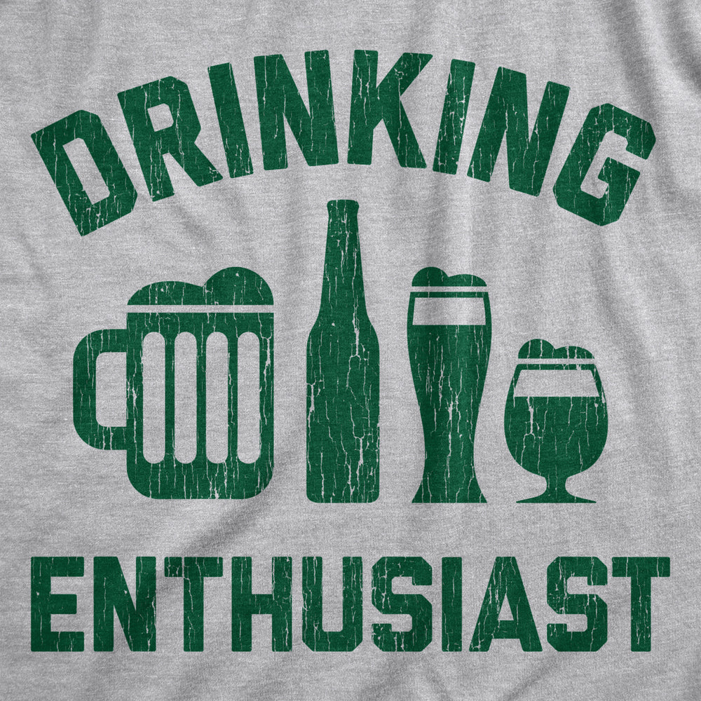 Drinking Enthusiast Hoodie Funny St Paddys Day Parade Saying Bottle Mug Glass Graphic Novelty Sweatshirt Image 2