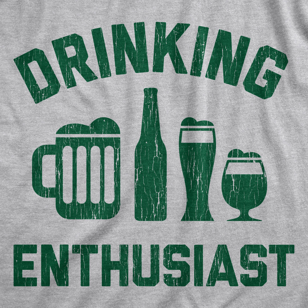 Drinking Enthusiast Hoodie Funny St Paddys Day Parade Saying Bottle Mug Glass Graphic Novelty Sweatshirt Image 2