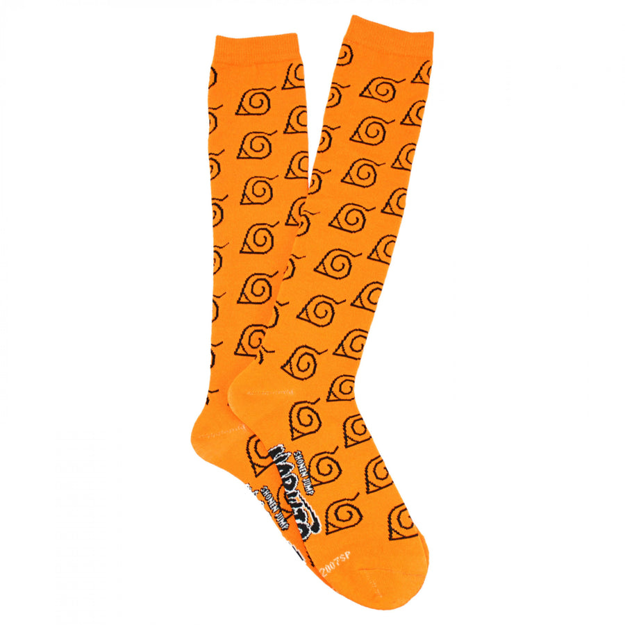 Naruto Shippuden Hidden Leaf Print Knee High Socks Image 1