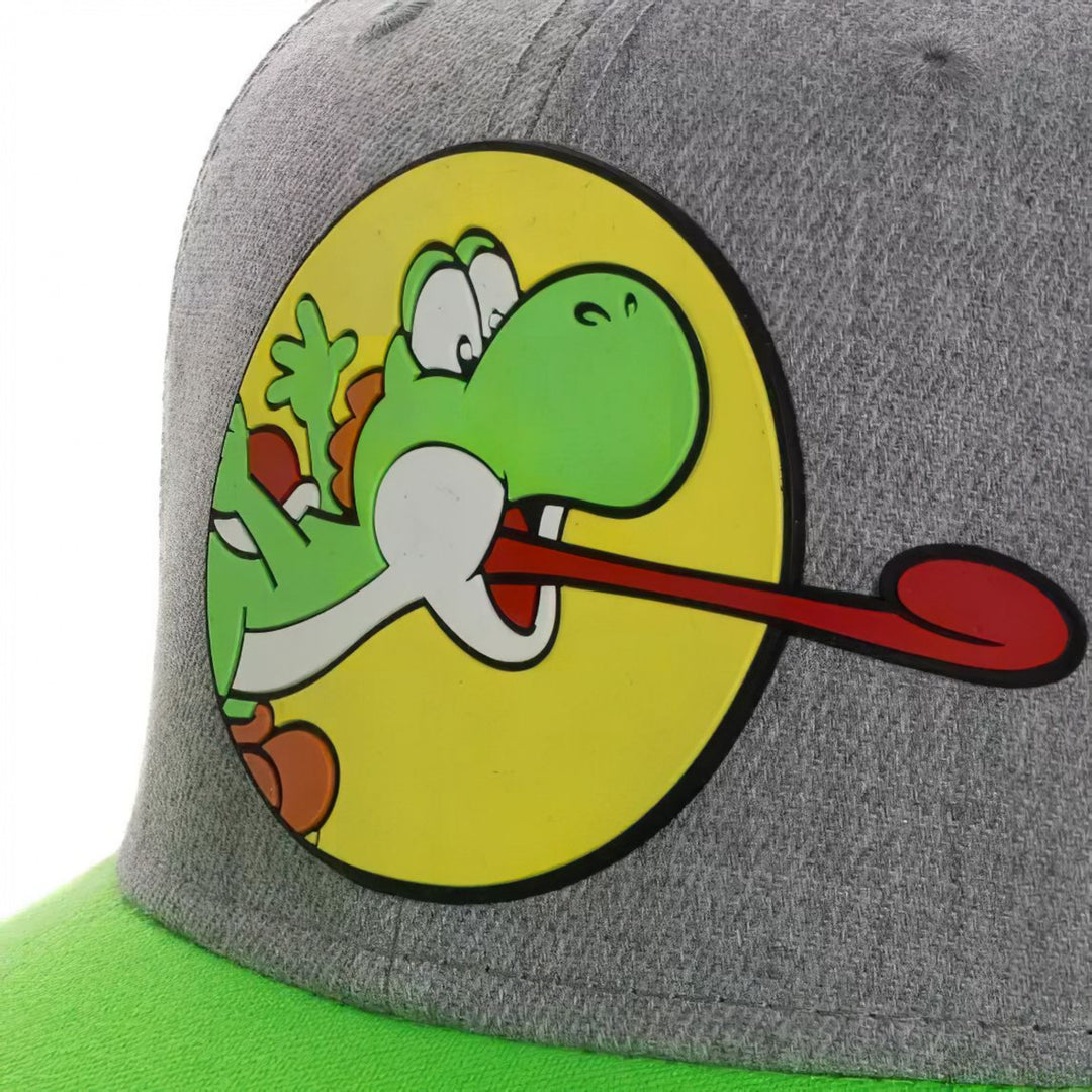 Super Mario Yoshi Mlem Pre-Curved Bill Snapback Hat Image 4