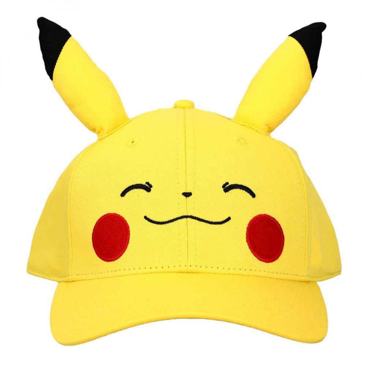 Pokemon Pikachu Smiles Snapback Hat with Ears Image 3