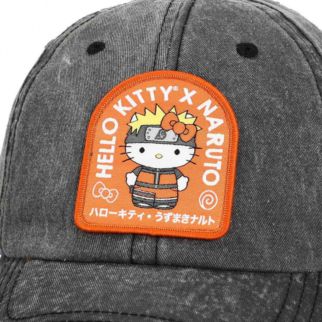 Hello Kitty Sanrio X Naruto Embroidered Patch Strapback Hat Image 4