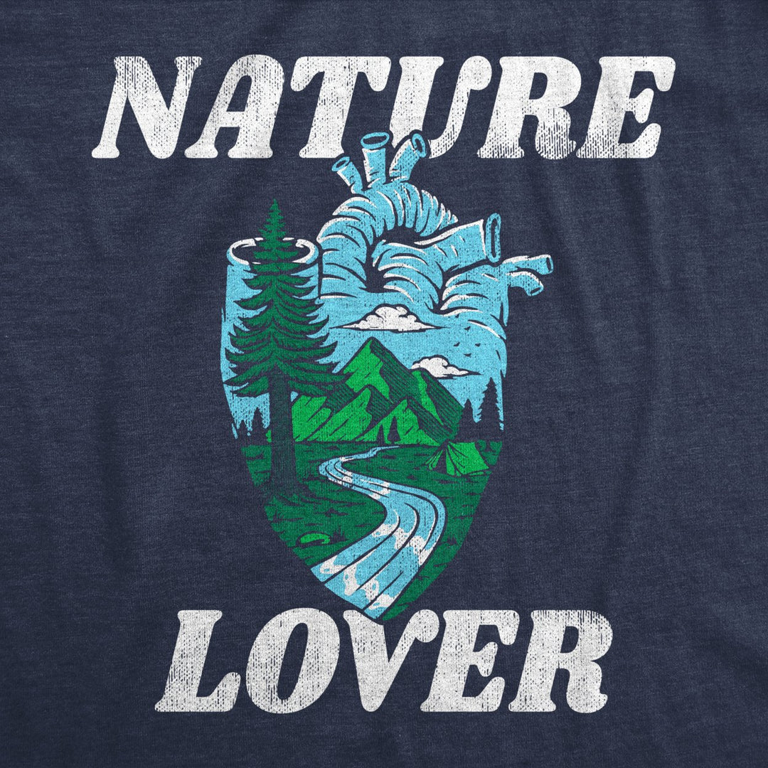 Womens Nature Lover T Shirt Funny Cool Outdoors Hiking Camping Heart Tee For Ladies Image 2