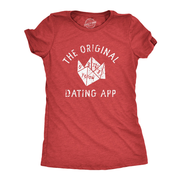 Womens The Original Dating App T Shirt Funny Cootie Catcher Joke Tee For Ladies Image 1