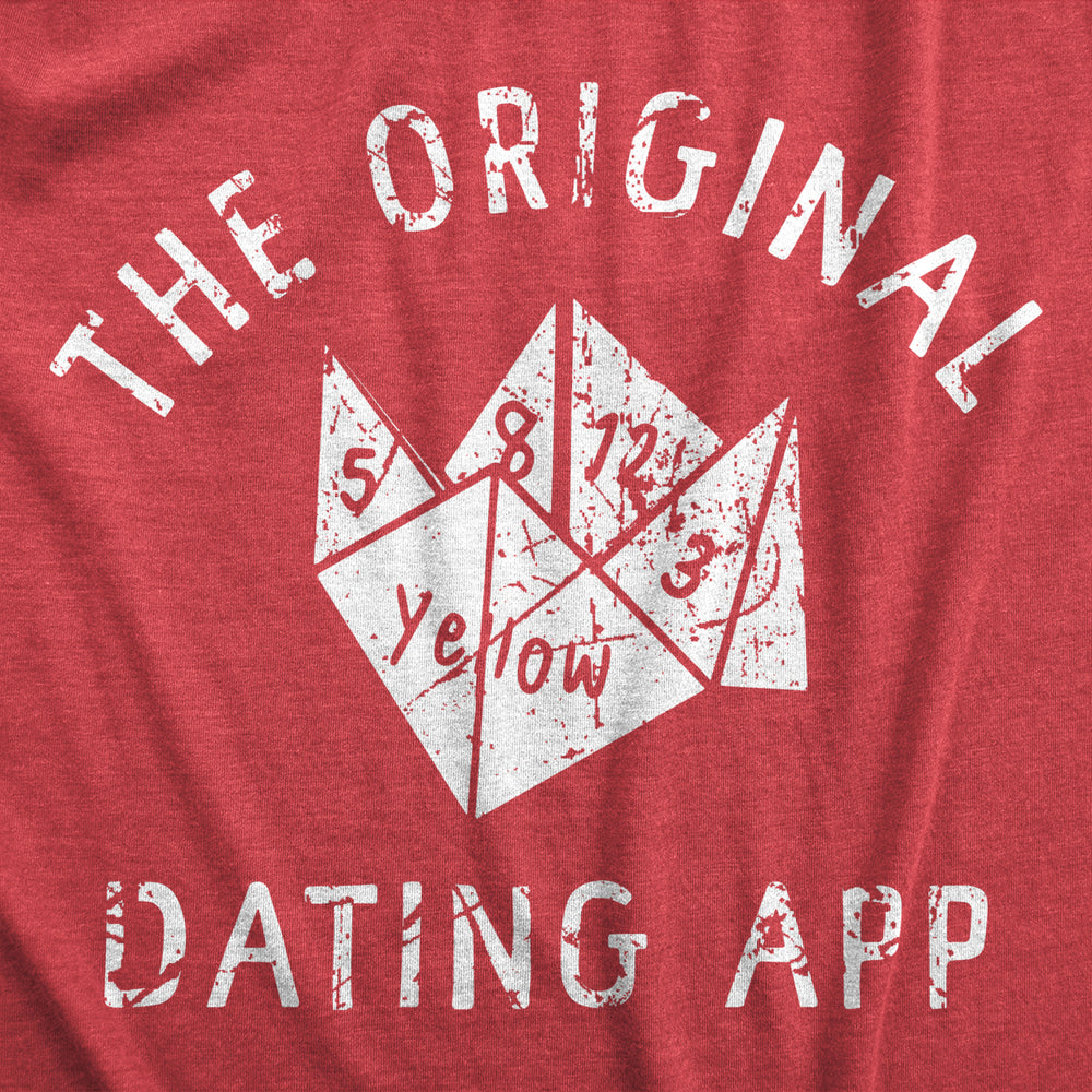 Womens The Original Dating App T Shirt Funny Cootie Catcher Joke Tee For Ladies Image 2