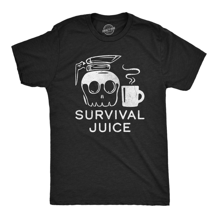 Mens Survival Juice T Shirt Funny Caffiene Coffee Addicts Tee For Guys Image 1