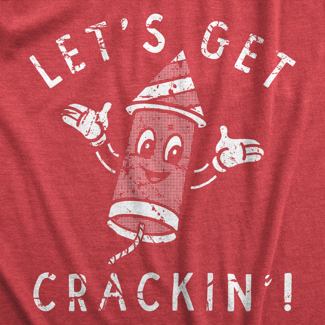 Mens Lets Get Crackin T Shirt Funny Fourth Of July Firecracker Tee For Guys Image 2