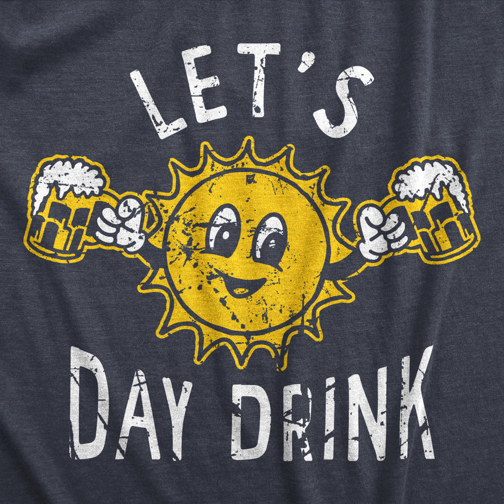 Womens Lets Day Drink T Shirt Funny Drunken Sunny Booze Drinking Tee For Ladies Image 2