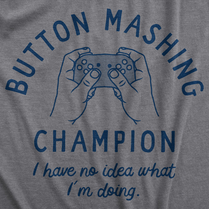 Mens Button Mashing Champion T Shirt Funny Video Gaming Controller Joke Tee For Guys Image 2