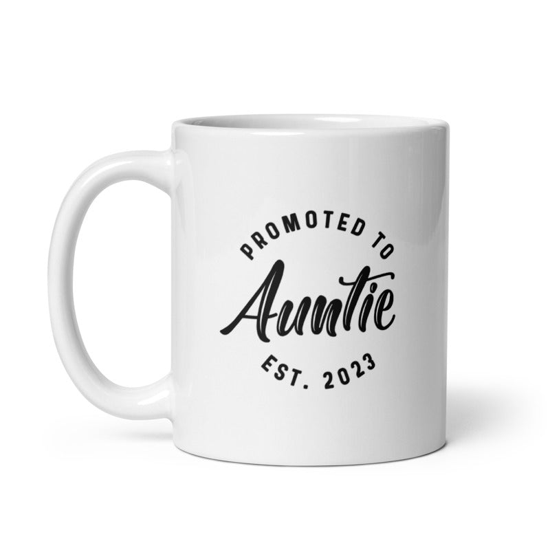 Promoted To Auntie 2023 Mug Funny Family Baby Announcement Coffee Cup Mug-11oz Image 1