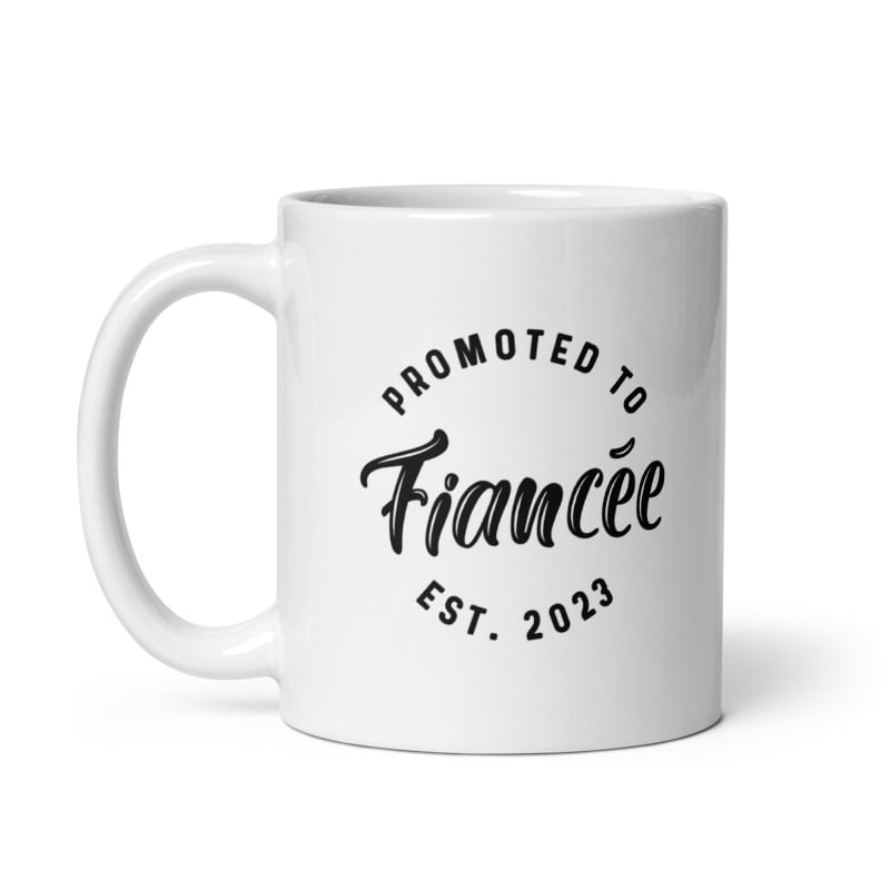 Promoted To Fiancee 2023 Mug Funny Family Wedding Announcement Coffee Cup-11oz Image 1