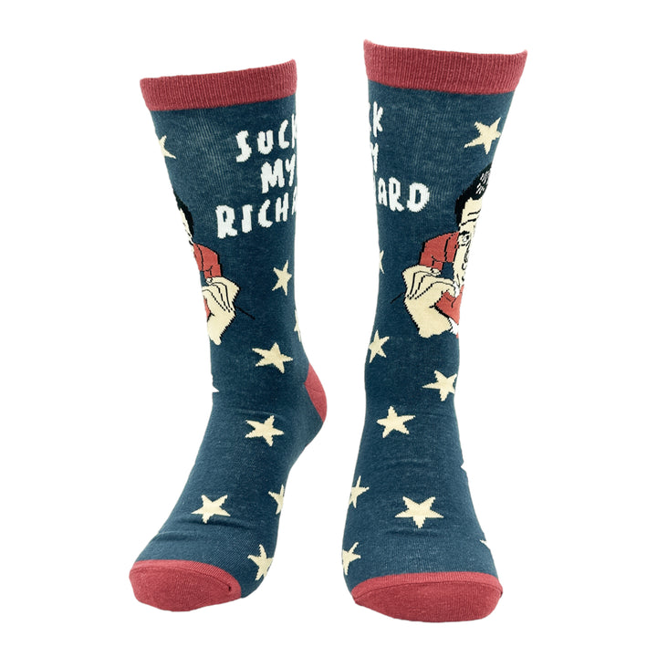 Mens Suck My Richard Socks Funny Offensive Nixon Sex Joke Footwear Image 4