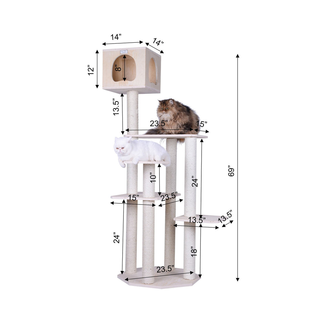 Armarkat Scots Pine Cat Tree 69 Inch Model S6905 Five Levels Perch Condo Image 6