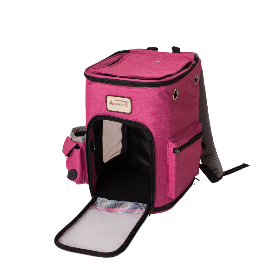 Armarkat Model PC301P Pets Backpack Pet Carrier in Pink and Gray Combo Image 1