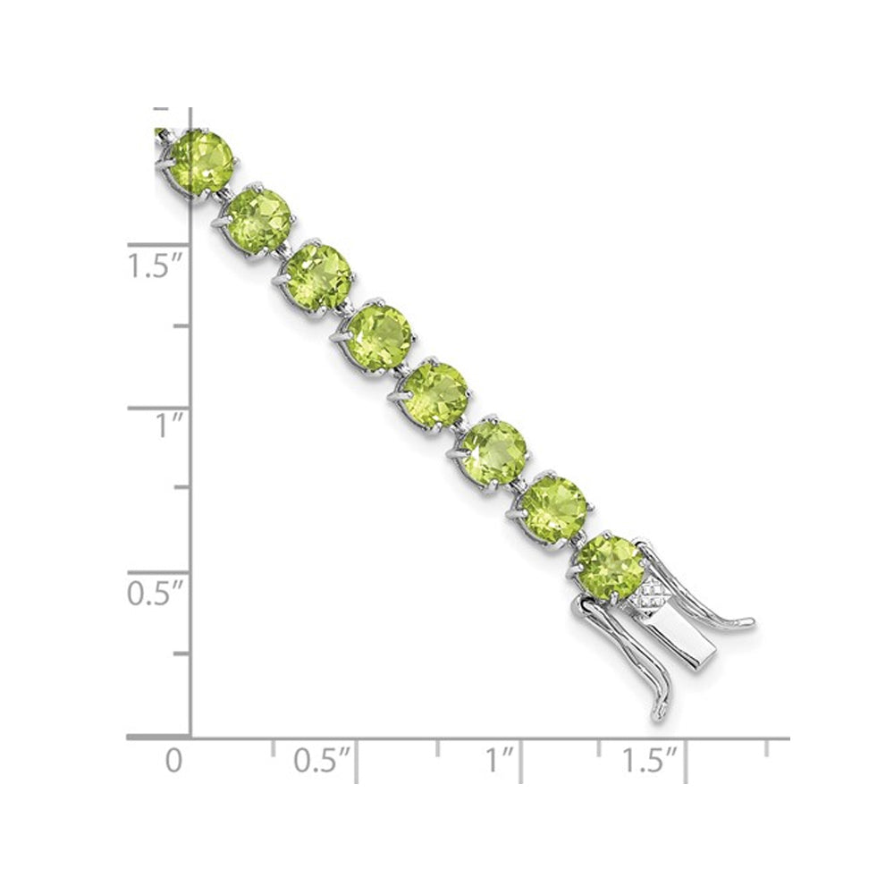 16.74 Carat (ctw) Peridot Bracelet in Sterling Silver ( 8 Inches) Image 3