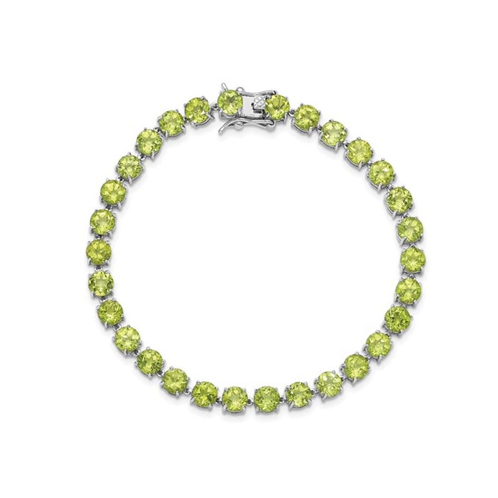 16.74 Carat (ctw) Peridot Bracelet in Sterling Silver ( 8 Inches) Image 4