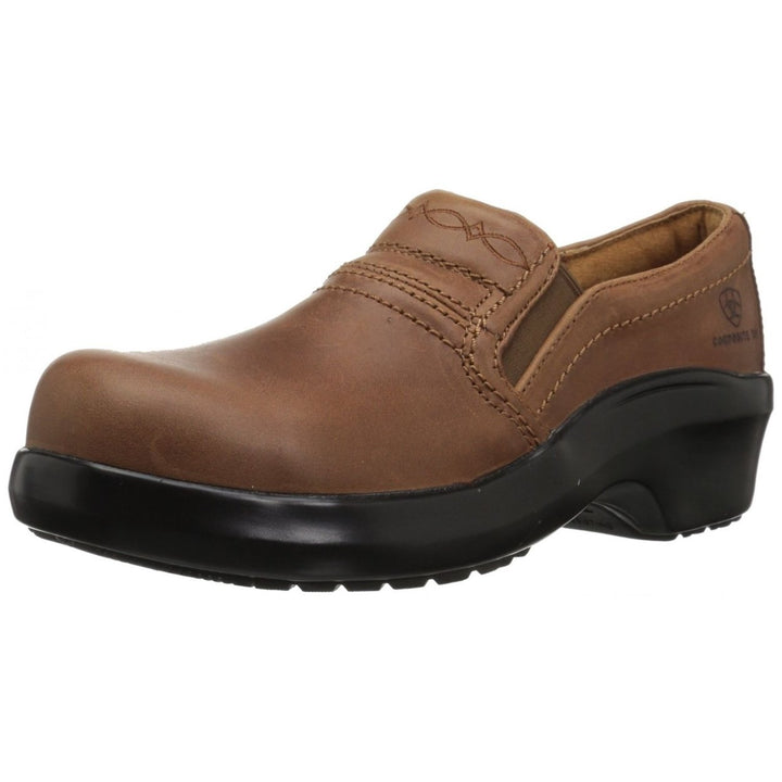 ARIAT WORK Womens Expert Safety Clog Composite Toe ESD Work Shoe Brown - 10023035 BROWN Image 1