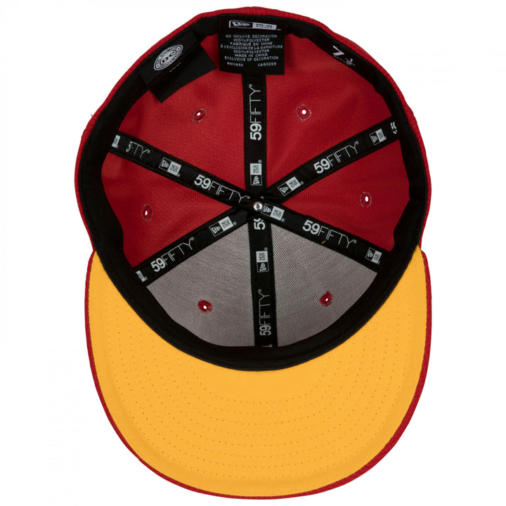 Shazam Symbol Red and Gold Colorway  Era 9Fifty Adjustable Hat Image 6