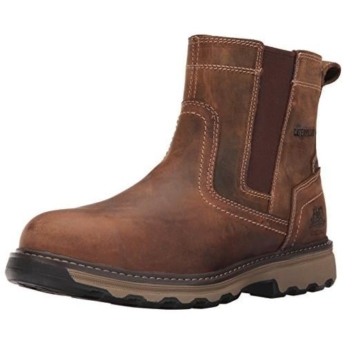 Caterpillar Mens Pelton Steel Toe Construction Boot 14-D DARK BEIGE Image 1