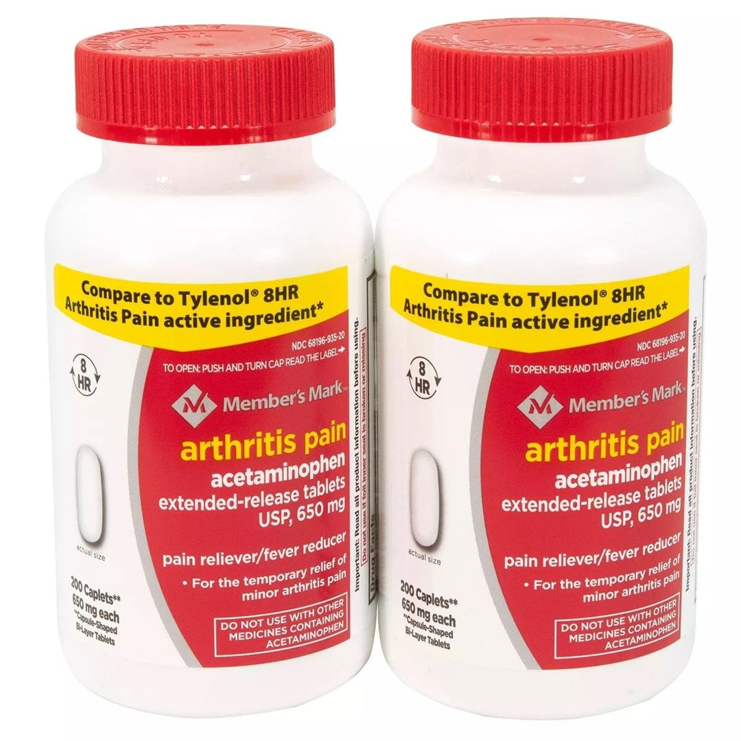 Members Mark Arthritis Pain Acetaminophen 650mg - 200 Count (Pack of 2) Image 1