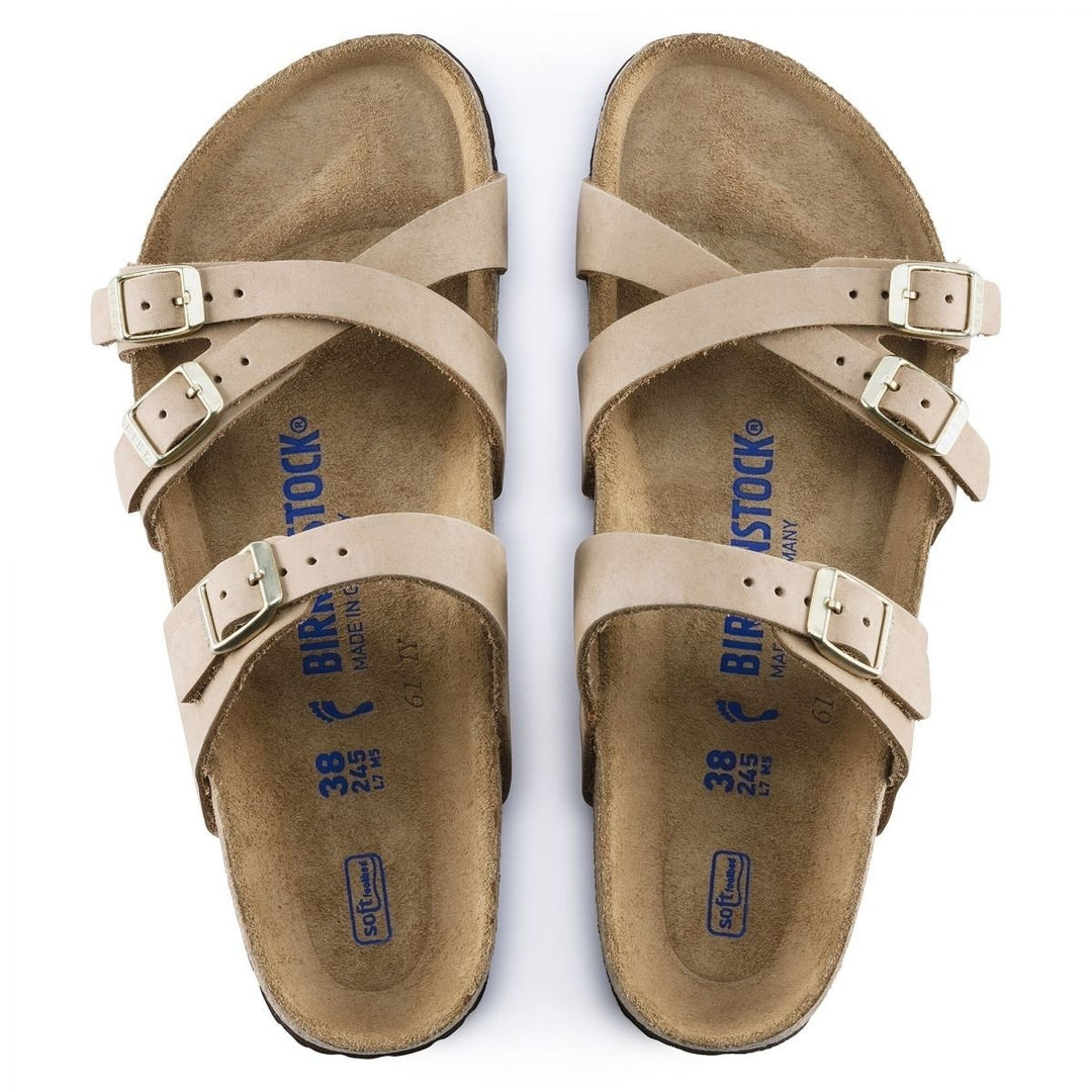 BIRKENSTOCK Womens Franca Sandcastle Nubuck Soft Footbed Sandals Size Regular Image 3