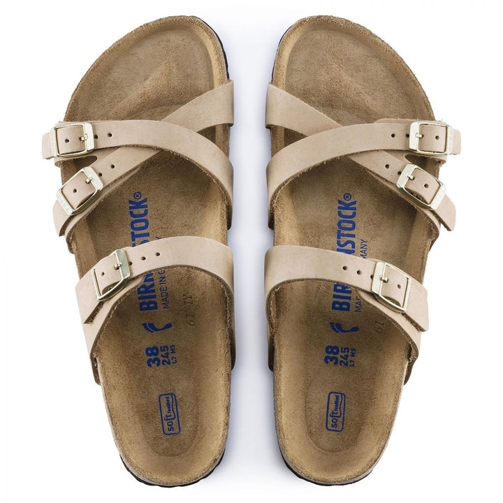 BIRKENSTOCK Womens Franca Sandcastle Nubuck Soft Footbed Sandals Size Regular Image 3